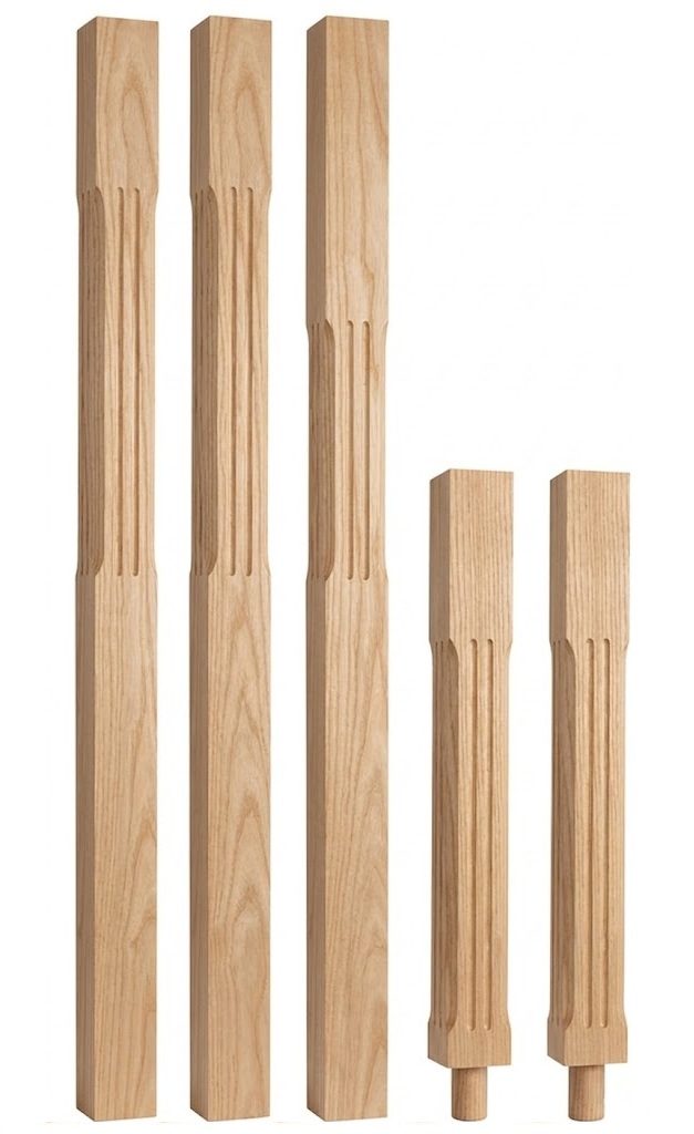 Ash Stop Chamfer Fluted Newels